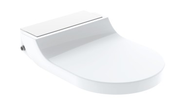 Siège adaptable pour WCdouche AquaClean Tuma Comfort avec recouvrement design en blanc alpin
